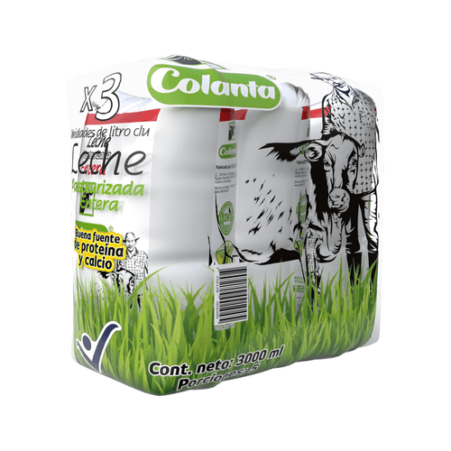 Leche Pasteurizada Entera Colanta Bolsa X 1000 ml X 3 U