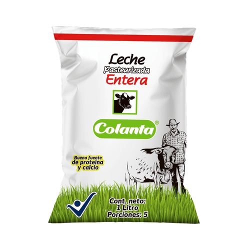 Leche Pasteurizada Entera Colanta Bolsa X 1000 ml
