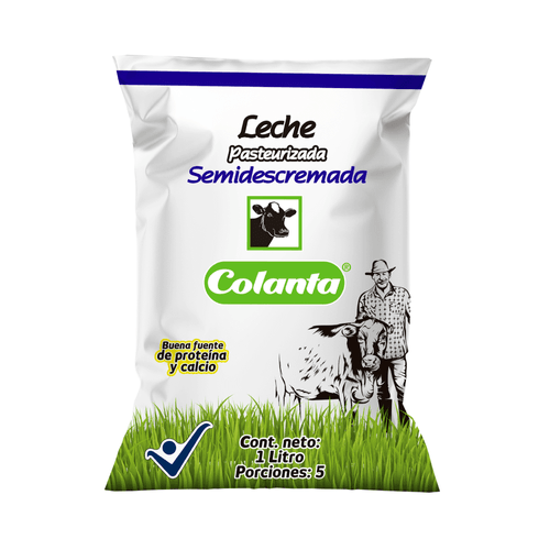 Leche Pasteurizada Semidescremada Colanta Bolsa X 1000 ml