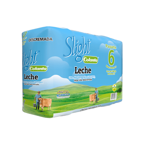 Leche UHT Descremada Colanta Bolsa X 900 ml X 6 U
