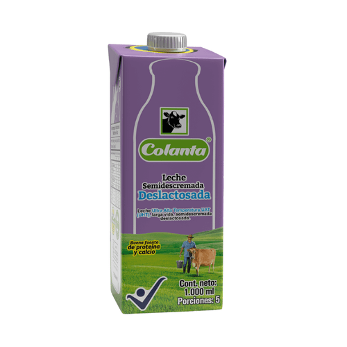 Leche UHT Deslactosada Semidescremada Colanta Caja X 1000 ml