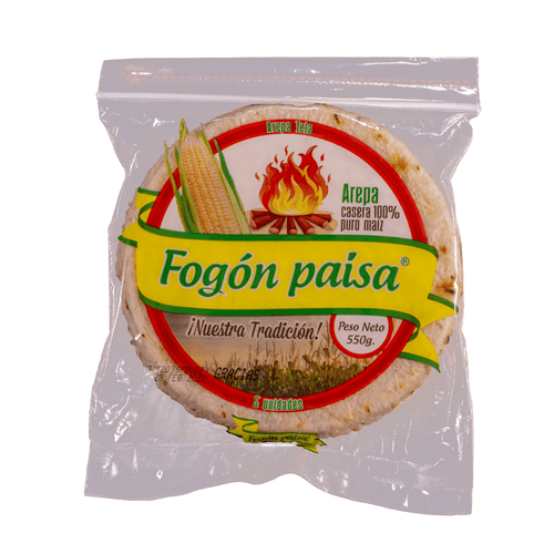 Arepa Tela Blanca El Fogón Paisa X 550 g X 5 U
