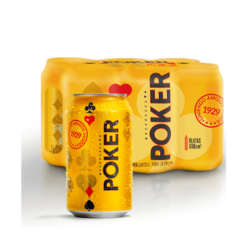 Cerveza Poker en Lata 330 ml X 6 U