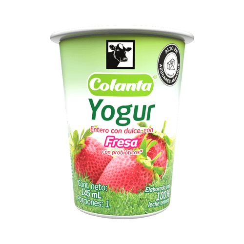 Yogur Entero Fresa Vaso X 145 ml