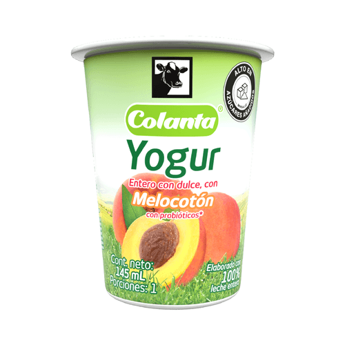 Yogur Entero Melocotón Vaso X 145 ml