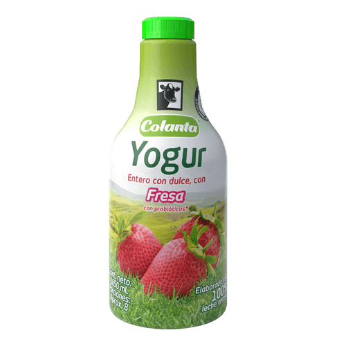 Yogur Entero Fresa Garrafa X 1650 ml