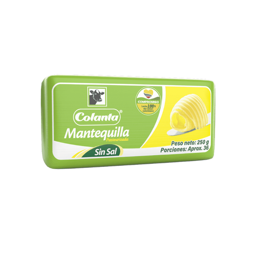 Mantequilla Colanta Sin Sal X 250 g