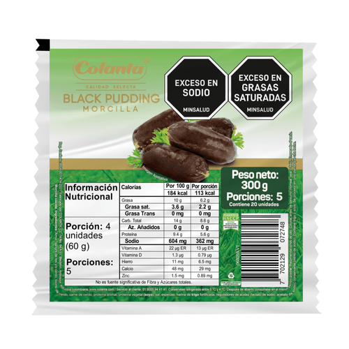 Black Pudding Colanta X 300 g (Morcillas Cóctel)