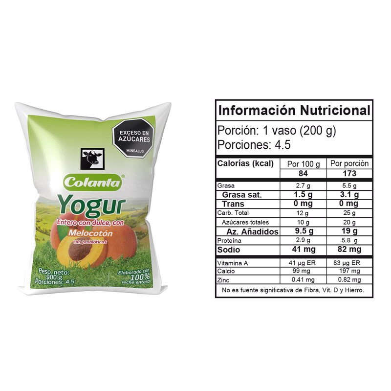 Yogur-Entero-Melocoton-Colanta-Bolsa-X-900-g