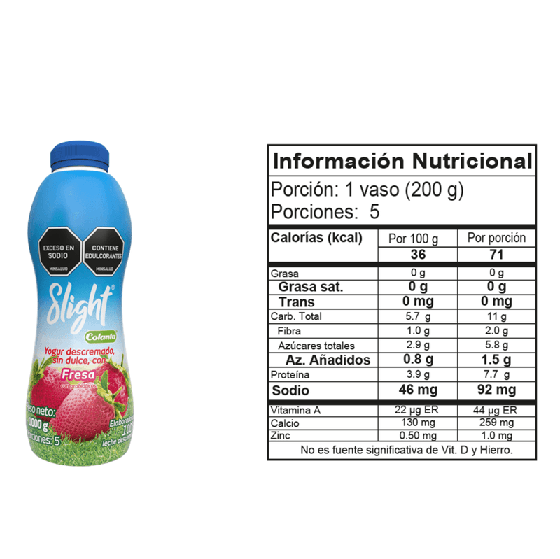 Yogur-Slight-Fresa-Colanta-Garrafa-X-1000-g