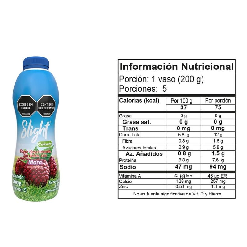 Yogur-Slight-Mora-Colanta-Garrafa-X-1000-g