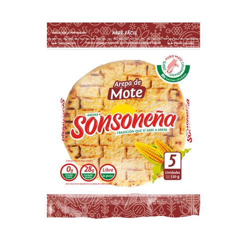 Arepa de Mote Sonsoneña 520 g X 5 U