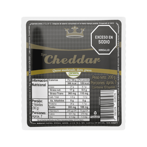 Queso Tipo Cheddar Colanta Tajado X 200 g