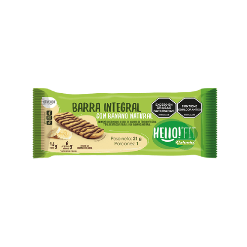 Barra integral con Banano Hello! Fit Colanta X 21 g