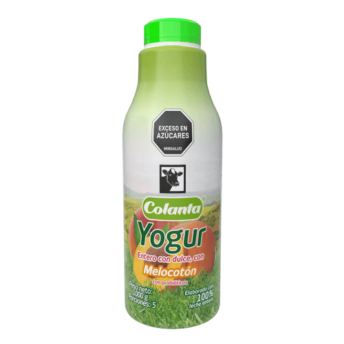 Yogur Entero Melocotón Colanta Garrafa X 1000 g
