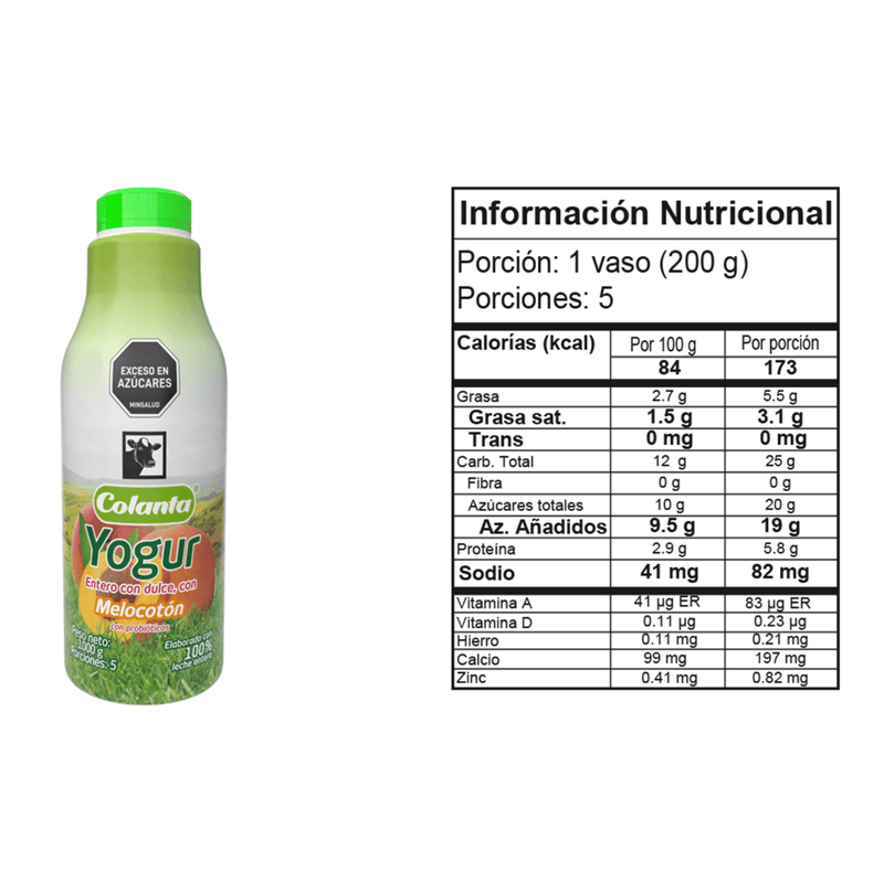 Yogur-Entero-Melocoton-Colanta-Garrafa-X-1000-g