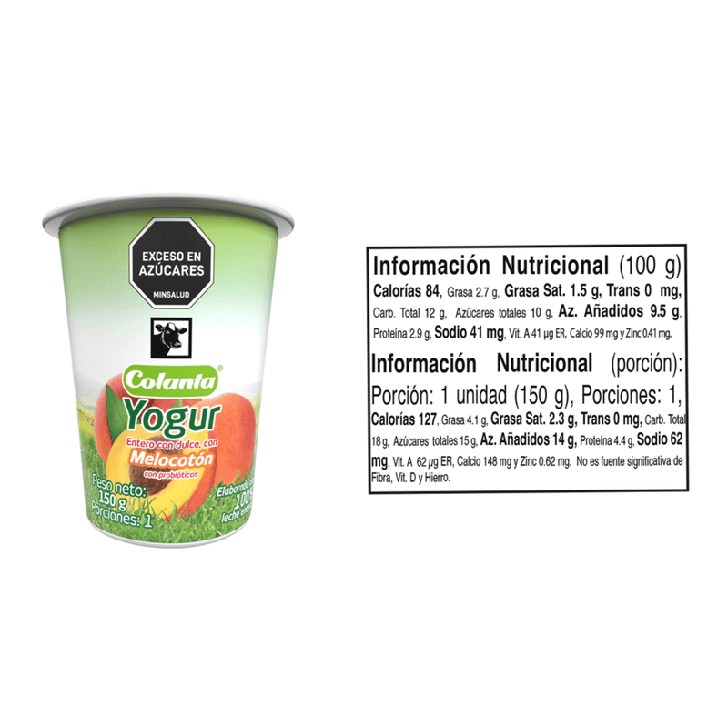 Yogur-Entero-Melocoton-Colanta-Vaso-X-150-g