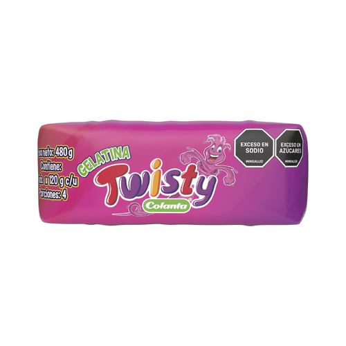 Paquete Gelatina Twisty Surtido 120 g X 4 U