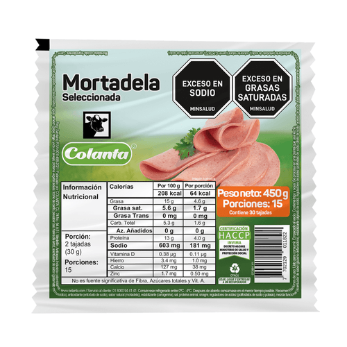 Mortadela Seleccionada Colanta Tajada X 450 g