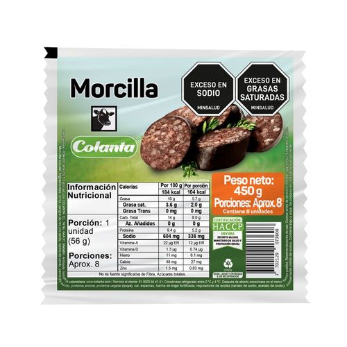 Morcilla Colanta X 450 g