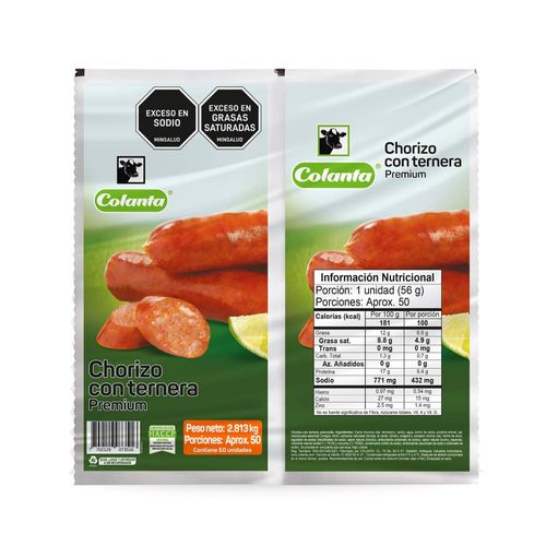 Chorizo con Ternera Colanta X 2.813 g X 50 U