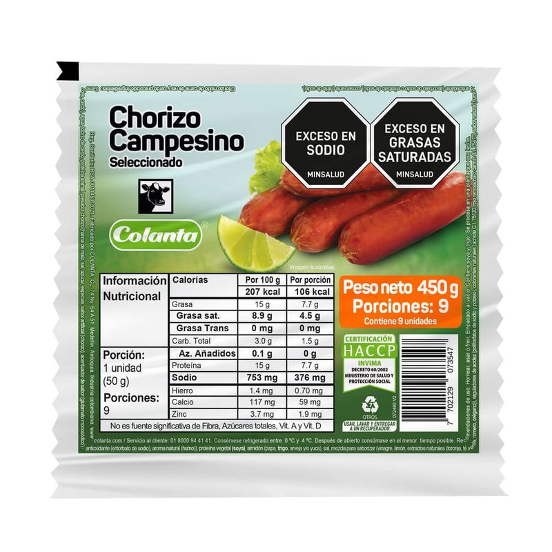 Chorizo-Campesino-Colanta-X-450-g
