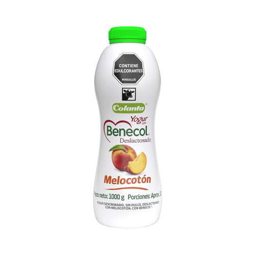 Yogur Benecol Deslactosado Melocotón X 1000 g