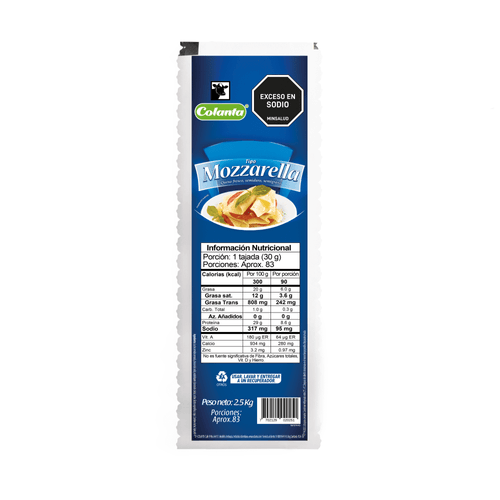 Queso Tipo Mozzarella Colanta Bloque X 2.500 g