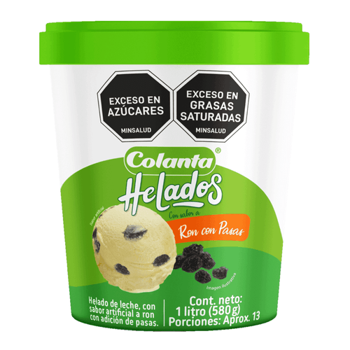 Helado Ron con Pasas Colanta X 1 Lt