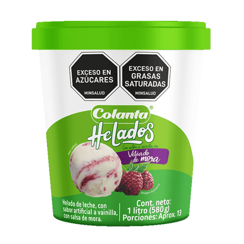 Helado Veteado de Mora Colanta X 1 Lt