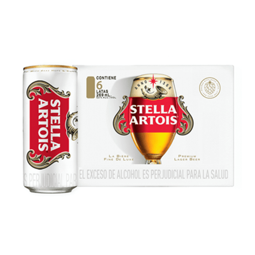 Cerveza Stella Artois Lata 269 ml X 6 U
