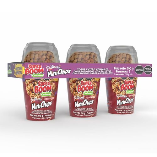 Super BOOM Festival Galletas MiniChips 510 g x 3U