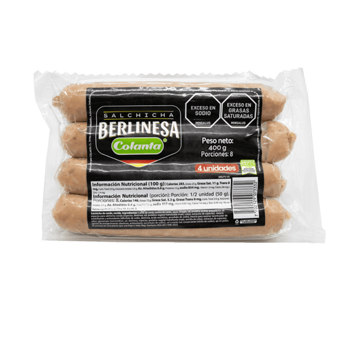 Salchicha Berlinesa Colanta x 400 g