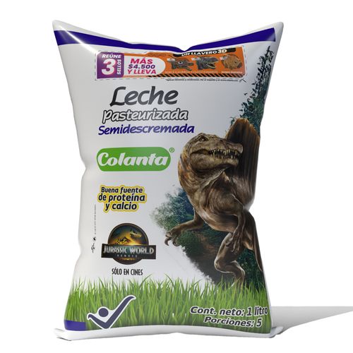 Leche Pasteurizada Semidescremada Colanta Bolsa X 1000 ml