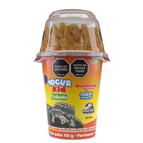 Yogur Kid Sabor a Melocotón con Cereal Azucarado Colanta X 132 g