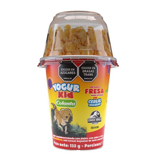 Yogur Kid Sabor a Fresa con Cereal Azucarado Colanta X 132 g