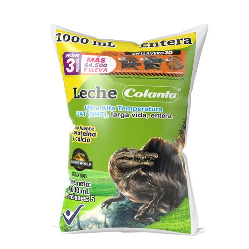Leche UHT Entera Colanta en Bolsa X 1000 ml