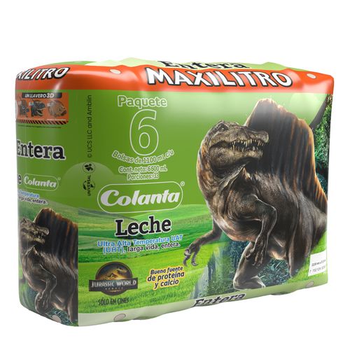 Leche UHT Entera Maxilitro Colanta Bolsa X 1100 ml X 6 U