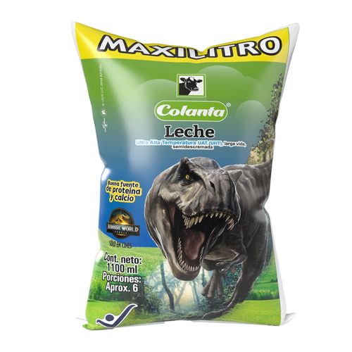 Leche UHT Semidescremada Maxilitro Colanta Bolsa X 1100 ml