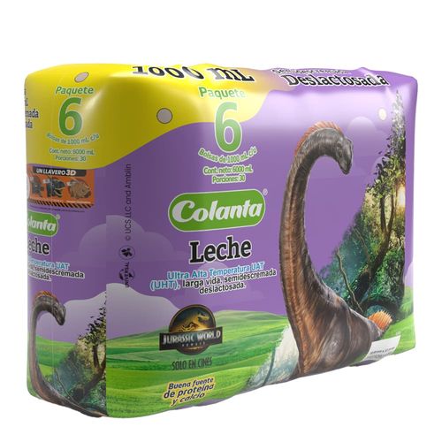 Leche UHT Deslactosada Semidescremada Colanta Bolsa X 1000 ml X 6 U
