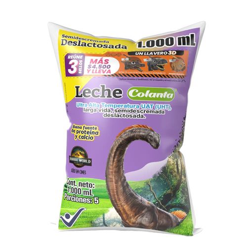 Leche UHT deslactosada Colanta en Bolsa X 1000 ml