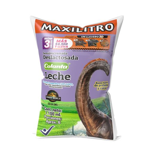 Leche UHT Deslactosada Maxilitro Colanta Bolsa X 1100 ml