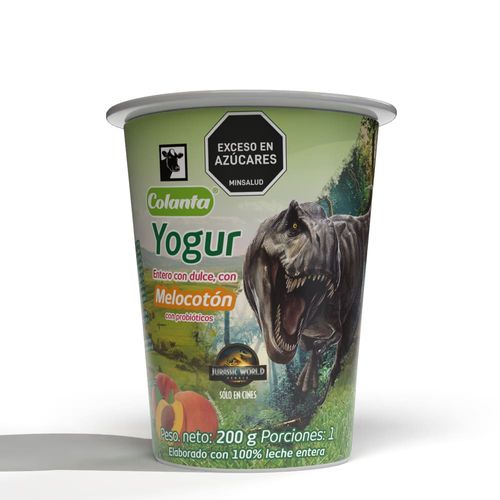 Yogur Entero Melocotón Colanta Vaso X 200 g