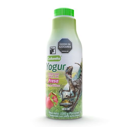 Yogur Entero Fresa Colanta Garrafa X 1000 g