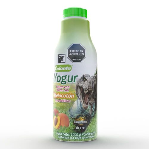 Yogur Entero Melocotón Colanta Garrafa X 1000 g
