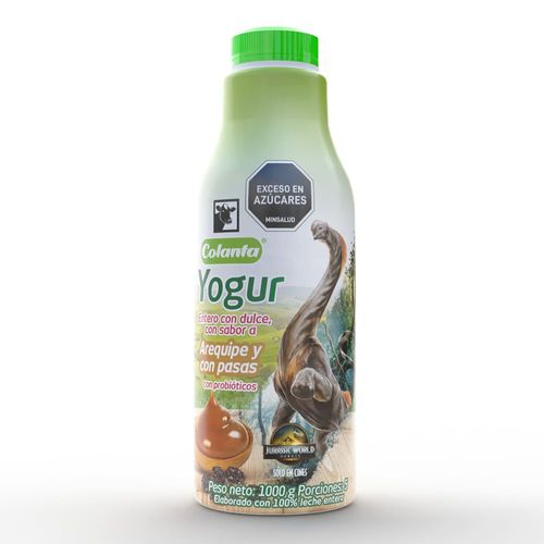 Yogur Entero Arequipe Pasas Garrafa X 1000 g