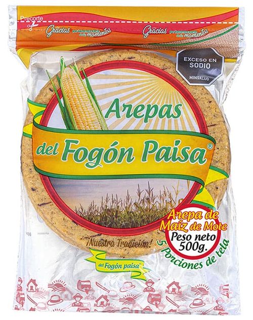 Arepa tela de mote del Fogón Paisa X 5 U