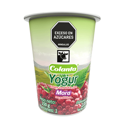 Yogur Entero Mora Colanta Vaso X 200 g