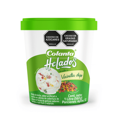Helado Vainilla Chips Colanta X 1 Lt