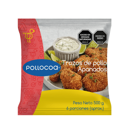 Trozos de pollo apanados PolloCoa X 500 g